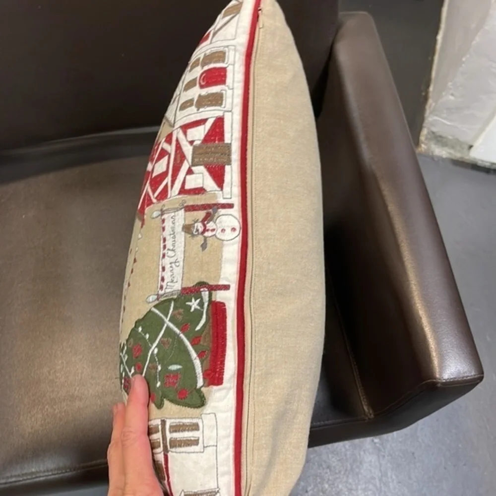 North Pole Christmas feather pillow